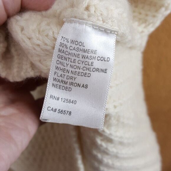 INTERMIX Sweater Womens Small Cream Pullover Funnel Neck Sleeveless Chunky Knit - Picture 5 of 8